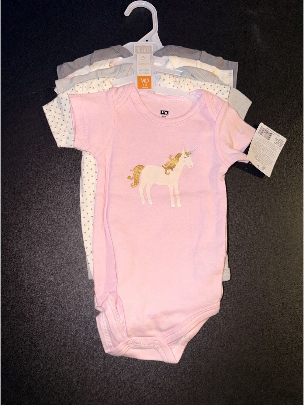 New With Tags Baby Girls Pink and White Cotton Bodysuit Set with Animal Prints,
